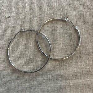 Silver Hoops with rhinestones